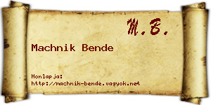 Machnik Bende névjegykártya
